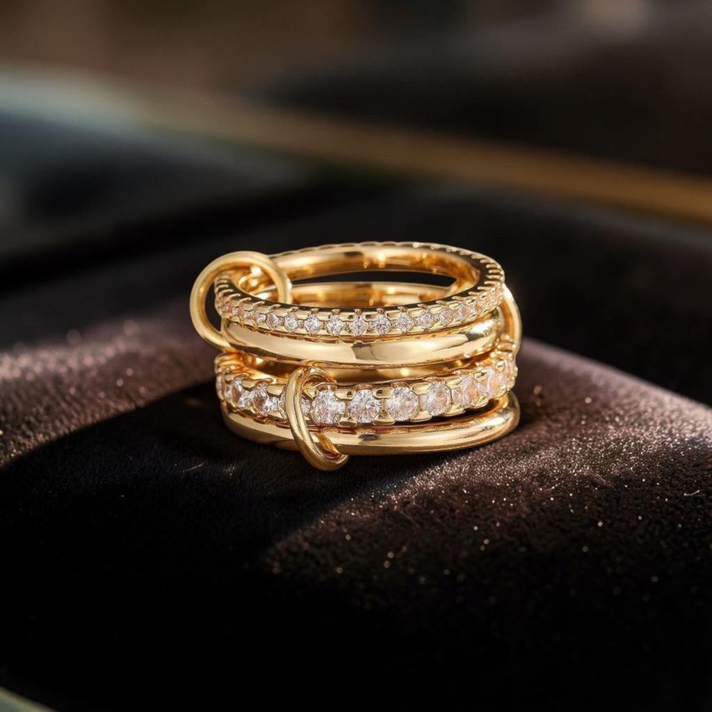 ✨ Luxury Gold-Plated Crystal Ring ✨